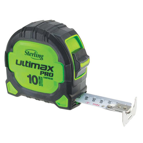 STERLING ULTIMAX PRO 10M MAG END TAPE MEASURE - METRIC