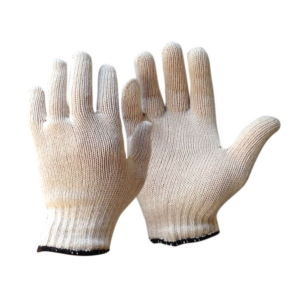 POLY COTTON GLOVE (LARGE) BLUE BAND