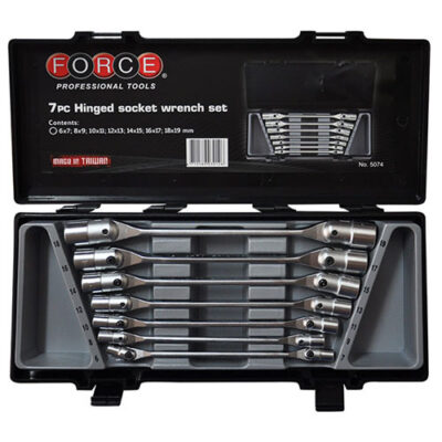FORCE 7PC HINGED SOCKET WRENCH SET