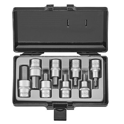 FORCE 1/2DRV 8PC METRIC INHEX SOCKET SET (5-12,14,17mm)