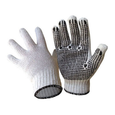 COTTON DRILL BLACK DOT GLOVE